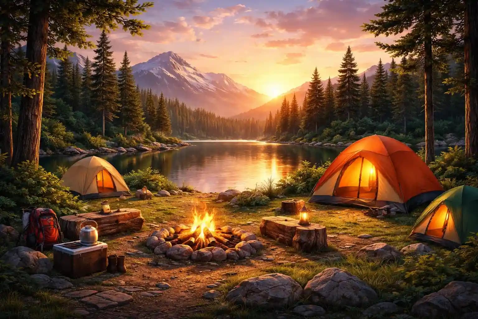 Luxury Resort Tents Background